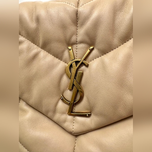 SOLD- MEDIUM Loulou Puffer Lambskin Nappa Leather Quilted Chevron YSL - Picture 9 of 16